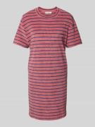 Knielange T-shirtjurk van badstof met ronde hals
