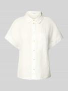 Slim fit linnen blouse met 1/2-mouwen, model 'Felisa'