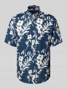 Regular fit linnen overhemd met korte mouwen