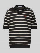 Gebreid shirt met polokraag en labelstitching