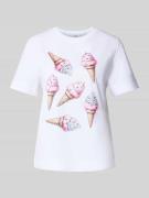 T-shirt met motiefprint en ronde hals