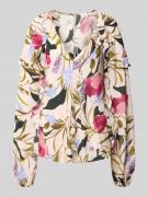 Regular fit blouse met V-hals, model 'minasa'