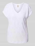 T-shirt met broderie anglaise, model 'INGELA'