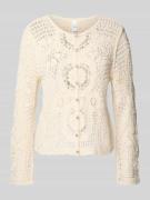 Gebreid jack met broderie anglaise, model 'FIRO'
