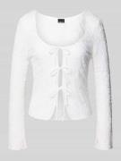 Blouse met lange mouwen en vetersluiting