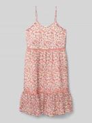 Jurk in laagjeslook met spaghettibandjes