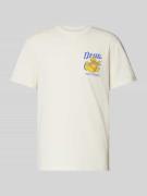 T-shirt met label- en motiefprint, model 'Overbite'
