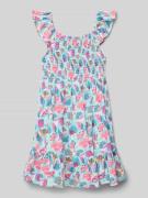 Jurk van viscose met smokdetails