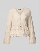 Regular fit blouse met lange mouwen en broderie anglaise, model 'ARMOR...