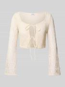 Kort gebreid jack met vetersluiting, model 'GIANNA'