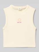 Slim fit top met katoen