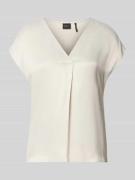 Relaxed fit blouseshirt van materiaalmix