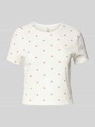 Regular fit T-shirt in riblook, model 'FENJA LIFE'