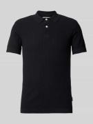 Super skinny fit poloshirt met structuurmotief, model 'AIDEN'