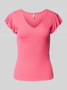 Slim fit T-shirt in riblook, model 'BELIA'