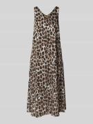 Knielange jurk van viscose met V-hals