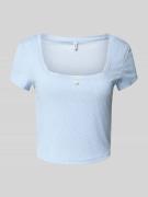 Regular fit T-shirt in riblook, model 'LEMONE'