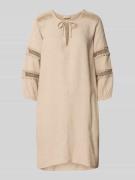 Knielange linnen jurk van een mix van linnen en viscose, model 'Laluna...