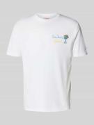 T-shirt met stitching en ronde hals