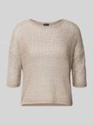 Kort gebreid shirt van katoenmix