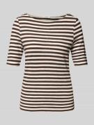 Slim fit gebreid shirt van puur katoen