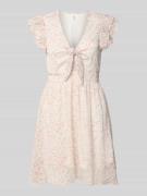 Getailleerd chiffon jurk met abstract motief, model 'ASTA LIFE'