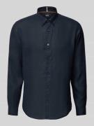 Regular fit linnen overhemd met button-downkraag