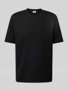 T-shirt met geribde ronde hals, model 'RAPHAEL'