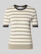Gebreid shirt van viscosemix met streepmotief
