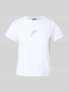 T-shirt met motief- en labelprint