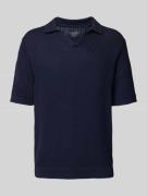 Regular fit gebreide polo met structuurmotief