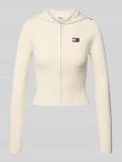 Slim fit gebreid jack met raglanmouwen