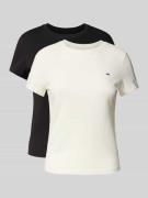 Slim fit T-shirt, per twee verpakt