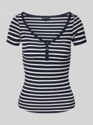 Slim fit T-shirt gebreid met wafelpatroon