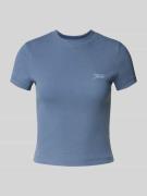 Slim fit T-shirt van katoenmix