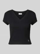 T-shirt met labeldetail