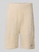 Regular fit korte gebreide broek met structuurmotief, model 'Tropan'