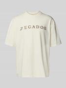 Oversized T-shirt met labelstitching, model 'Zenor'