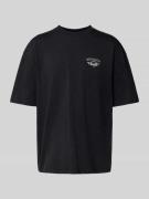 Oversized T-shirt met labelstitching, model 'Hamker'