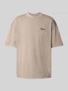 Oversized T-shirt met labelstitching, model 'Signar'
