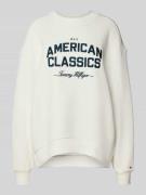 Relaxed fit badstof sweatshirt van katoenmix