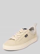 Sneakers met vetersluiting en labeldetail, model 'Morrie'