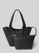 Tote bag in leerlook met logo-applicatie, model 'Calista'