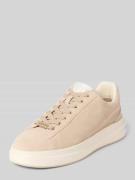 Leren sneakers met labelpatch, model 'ELBA'