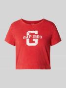 Kort T-shirt met labelprint