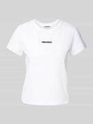 T-shirt met labelstitching en ronde hals