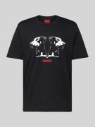 T-shirt met motief- en labelprint, model 'Dobero'