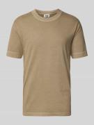 T-shirt met geribde ronde hals, model 'RAPHAEL'