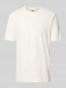 T-shirt met geribde ronde hals, model 'RAPHAEL'