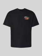 T-shirt met motief-, label- en statementprint
